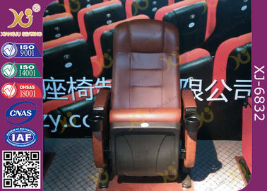 China Stahlbein-Boden - angebrachte Film-Leder-Kino-Stühle mit Getränkehalter fournisseur