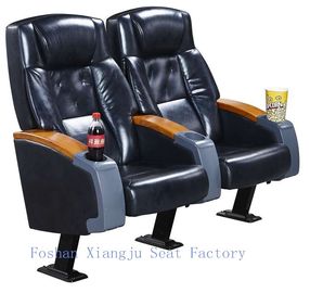 China Stahlbein-hölzerne Armlehnen-echtes Leder-Theater-Sitzplatz-Stühle mit Becherhalter XJ-6878 fournisseur