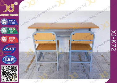China Kundengebundener Größen-Doppelt-Studenten-Schreibtisch und Stuhl eingestellt für Schulkinder mit Sperrholz + Stahlmaterial fournisseur