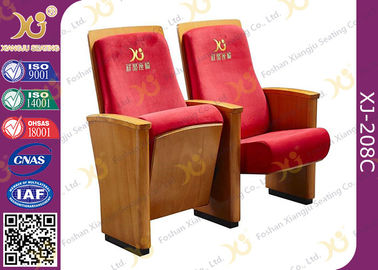 China Leistungsfähige rote Gewebe-Auditoriums-Stühle mit gefaltetem schreibendem Tablet fournisseur