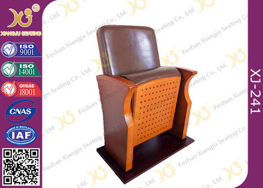 China Tief-Rückseiten-Auditoriums-Stühle Browns lederne mit dem Selbstgewicht, das Seat zurückzieht fournisseur
