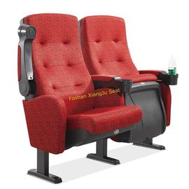 China Bewegliches Armlehnen-Gewebe-spitzen Blumentheater-Sitzplatz-Stühle oben durch Schwerkraft-rote Farbe fournisseur
