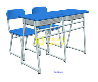 China Metallmaterieller doppelter Studenten-Schreibtisch und Stuhl eingestellt für Sekundarschule-Klassenzimmer fournisseur