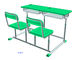 Tadelloses grünes Studenten-Schreibtisch und Stuhl gesetztes HDPE Eisen-justierbare Schulmöbel fournisseur