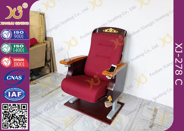 China Antike goldene Farben-Furnier-Blatttheater-Sitzplatz-Stühle mit festes Holz-Armlehnen-/Becherhalter fournisseur