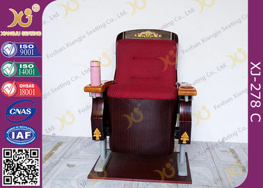China Hölzerne Armlehnen-Weinlese-Kino-Theater-Stühle mit goldener Blume/Becherhalter fournisseur