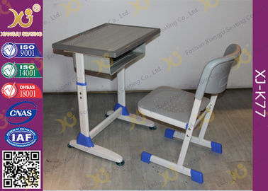 China Schulmöbel-einzelner Studenten-Schreibtisch und Stuhl mit dem verstärkten Stations-Bein fournisseur