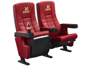 China Rote Bein-Film-Kino-Stühle des Gewebe-XJ-6819 örtlich festgelegte mit beweglichem Amrest fournisseur