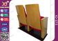 Hohe hintere rote Auditoriums-Sitze mit hölzernem Seitenbrett-Firmenlogo fournisseur