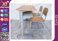 Kundengebundener Größen-Doppelt-Studenten-Schreibtisch und Stuhl eingestellt für Schulkinder mit Sperrholz + Stahlmaterial fournisseur